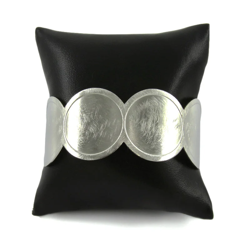 Pulsera Acero Inox Plateado Brazalete Circulo Union