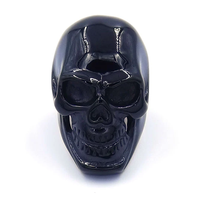 Anillo Acero Negro Calavera Colossus Craneo Chopper