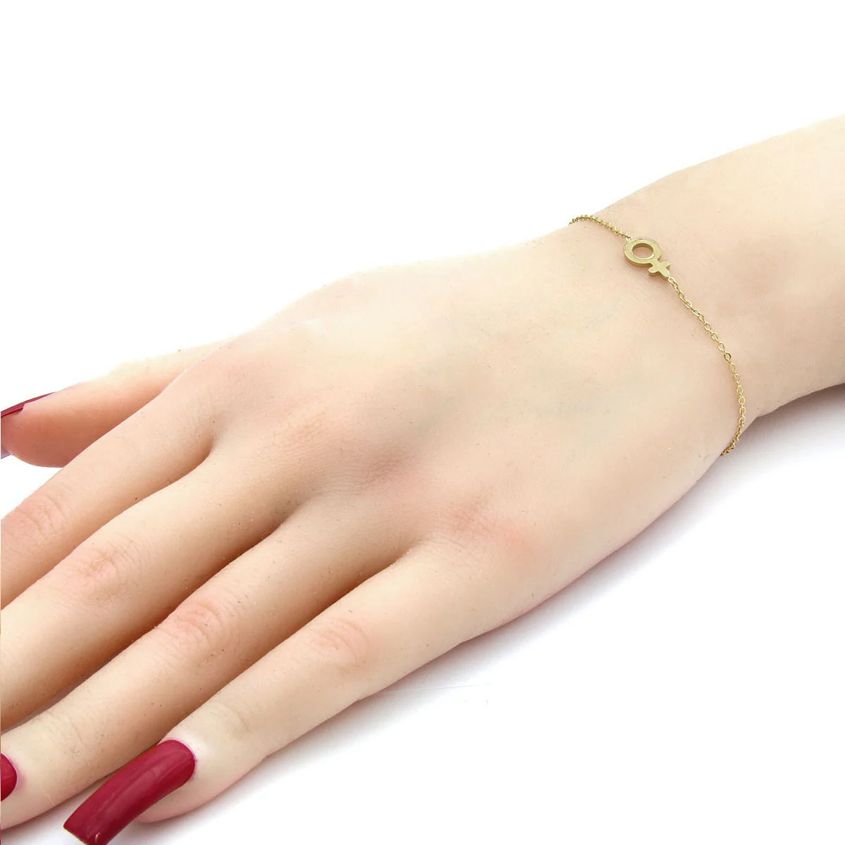 Pulsera Acero Inoxidable Dorado Simbolo Espejo Venus