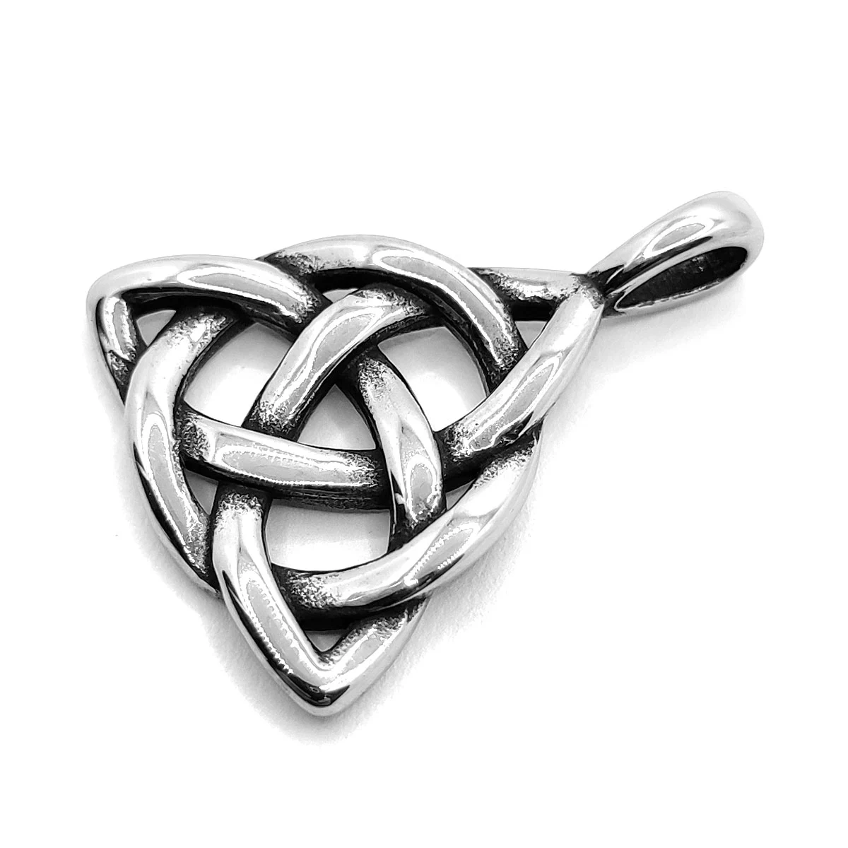 Dije Acero Inox Plateado Triada Triqueta Infinito Vida