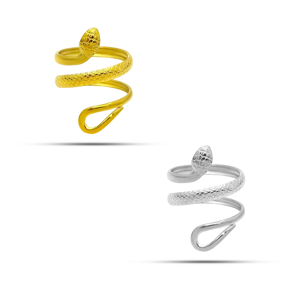 Anillo Acero Serpiente Vibora Enroscada Ajustable