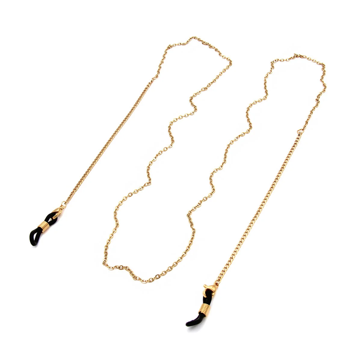 Cadena Lentes Dorado Eslabon Estilo Bilbao 2mm