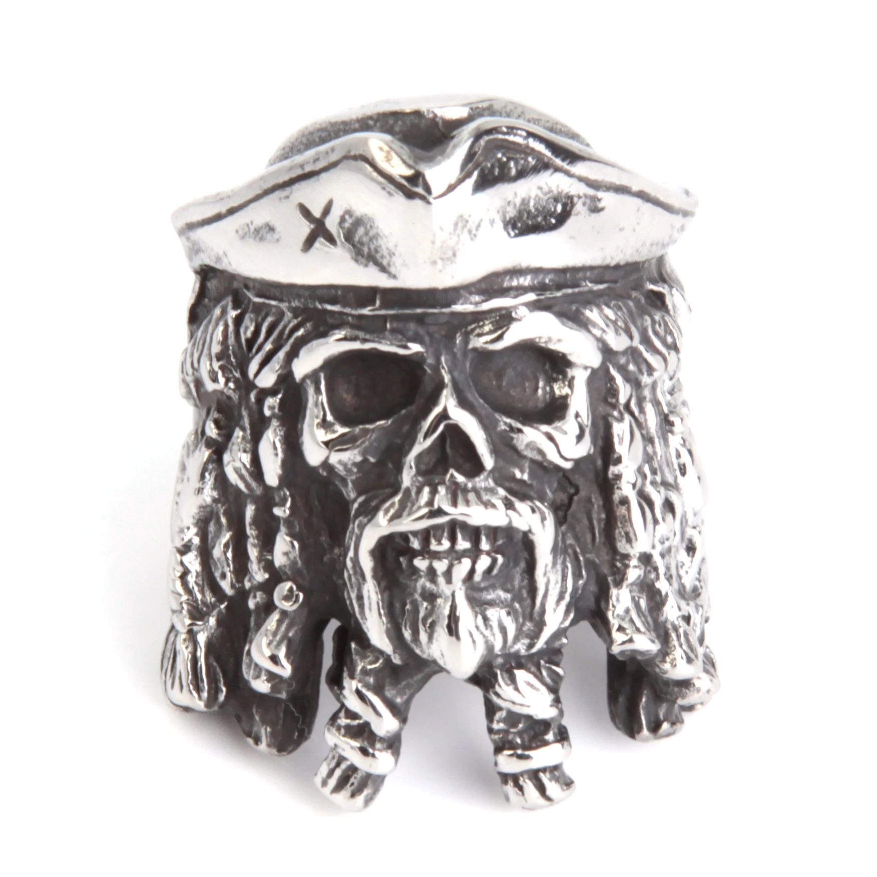 Anillo Acero Plateado Marinero Espectral Pirata Fantasma