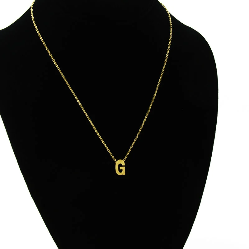 Collar Acero Inoxidable Dorado Letra G Pequeña Nice