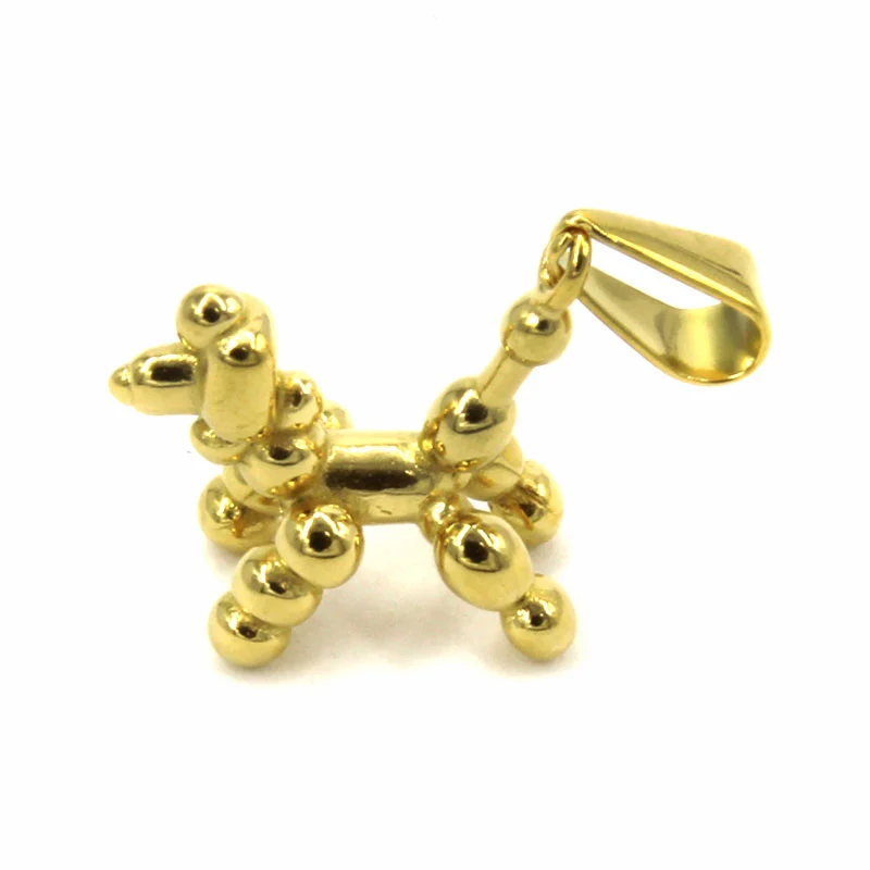 Dije Acero Inoxidable Dorado Perro Globo Globoflexia Cute