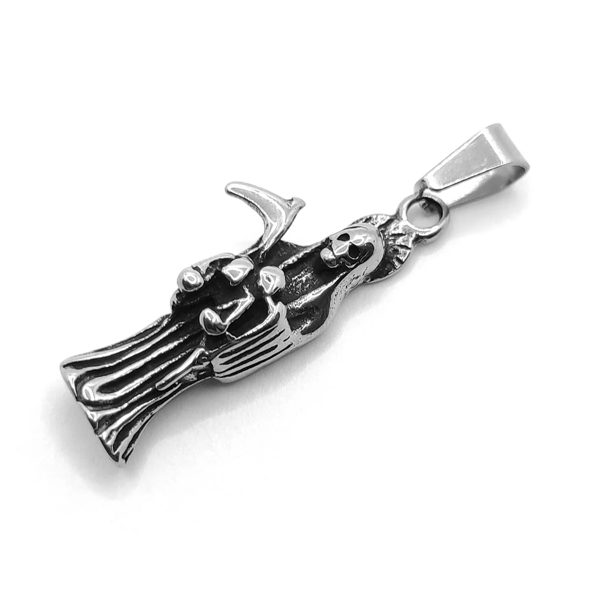 Dije Acero Inox Plateada Santa Muerte Religiosa