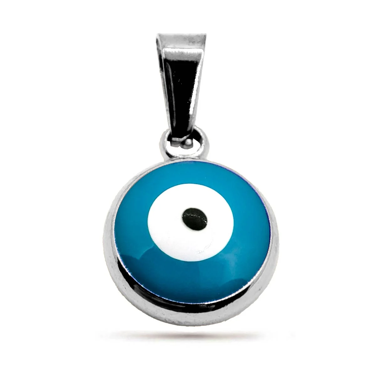Dije Acero Inox Plateado Ojo Turco Nazar Azul Protección