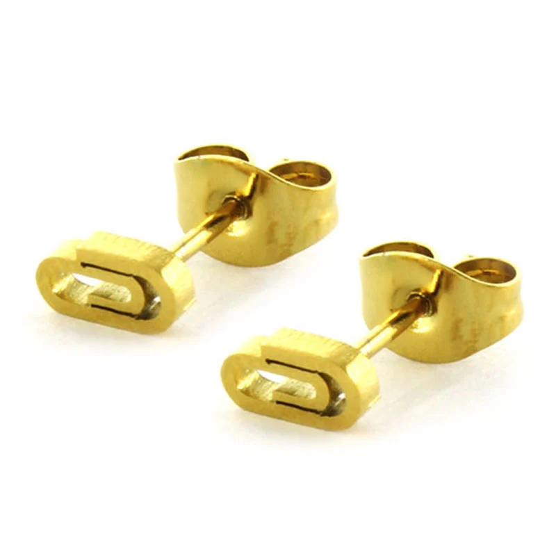 Aretes Tipo Broquel Acero Dorado Petite Clip Godin