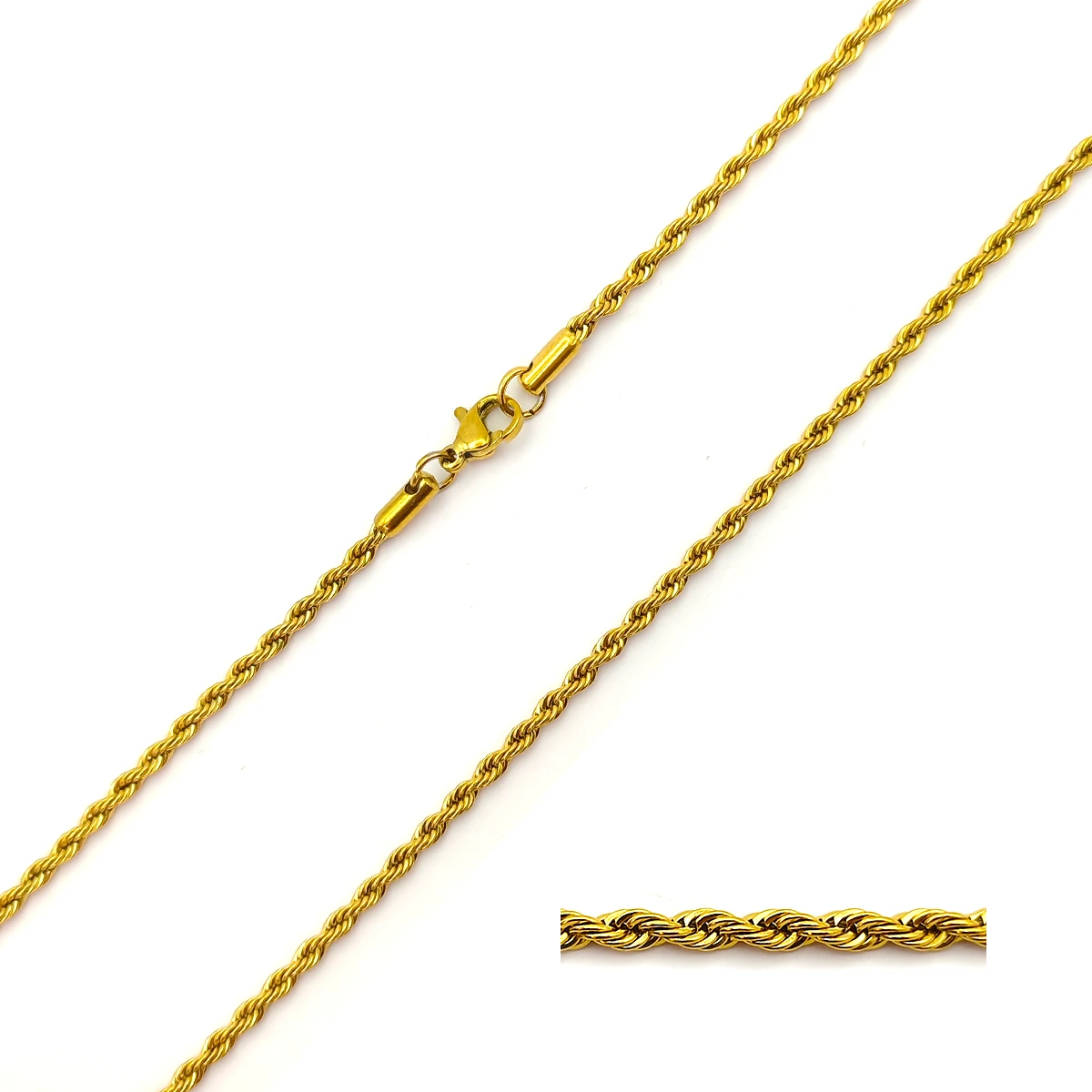 Cadena Acero Inoxidable Torzal Casual Clásico para Hombre