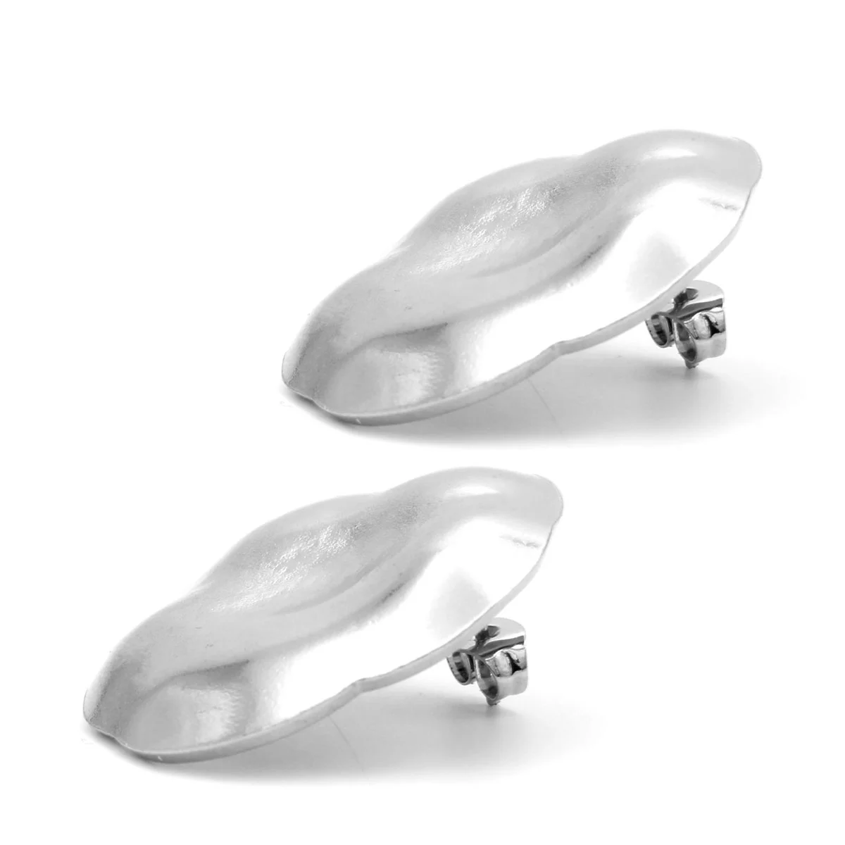 Aretes Acero Plateado Martillado Elegantes Para Dama