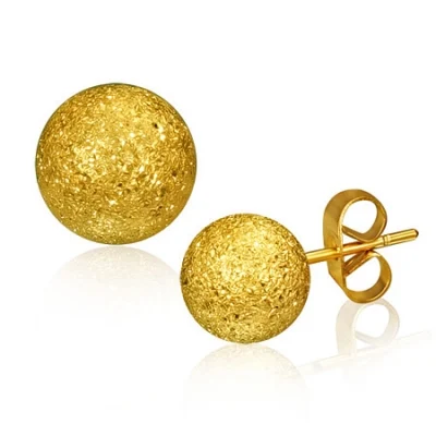 Broqueles de Acero Inoxidable Dorado Diseño Frances