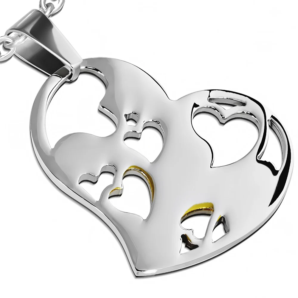 Dije de Acero Inoxidable Corazon de Corazones