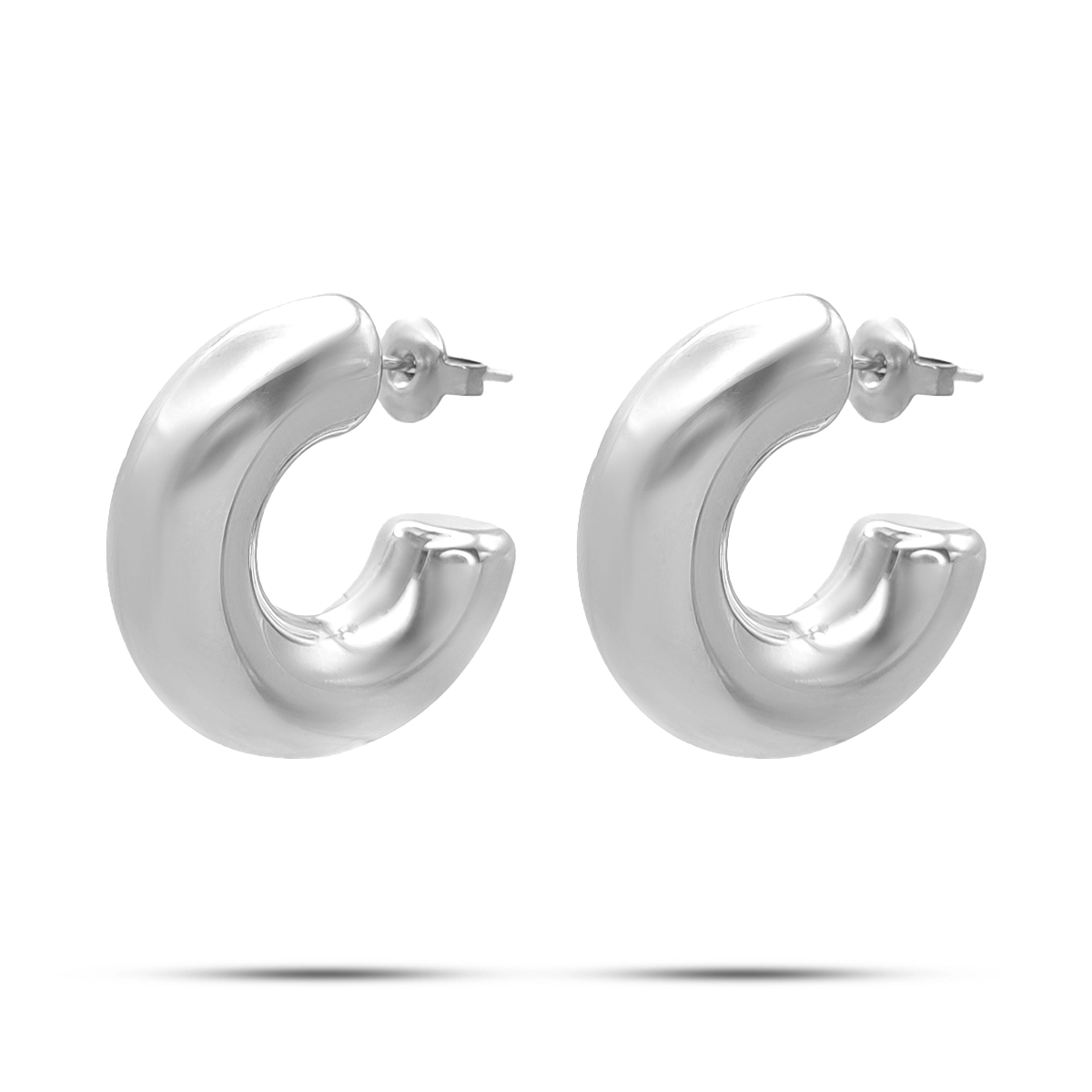 Aretes Acero Inox Arracadas Tubulares Lisas Pulida Chunky