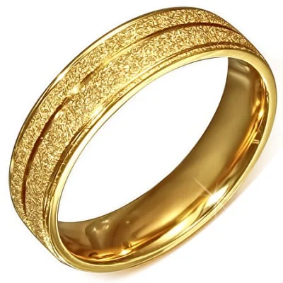 Anillo Acero Inoxidable Dorado Diseño Lujo Frances