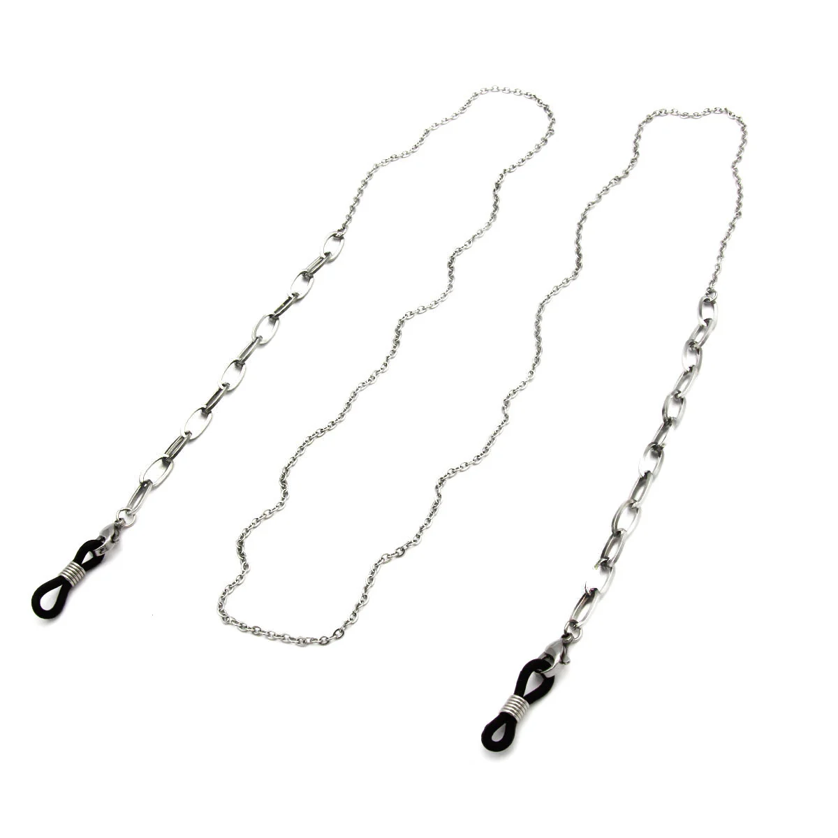 Cadena Lentes Plateado Eslabon Delgado Ovalado Sencilla