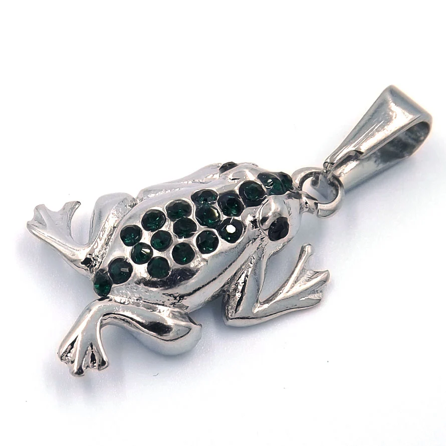 Dije de Acero Inoxidable Rana Mística con Zirconia
