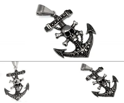 Dije de Acero Inoxidable Diseño Ancla Pirata