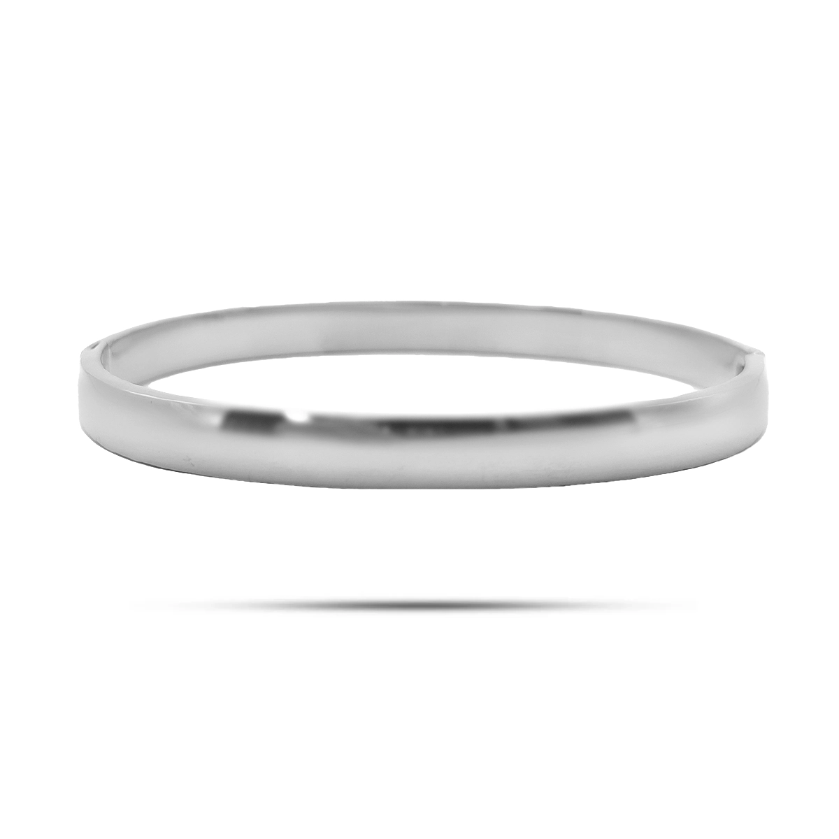 Pulsera Acero Brazalete Rigido Liso Pulido Redondeado
