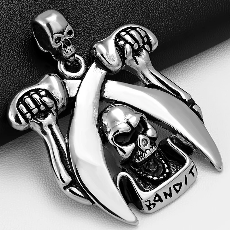 Dije Acero Inoxidable Chopper Calavera Espada Bandit