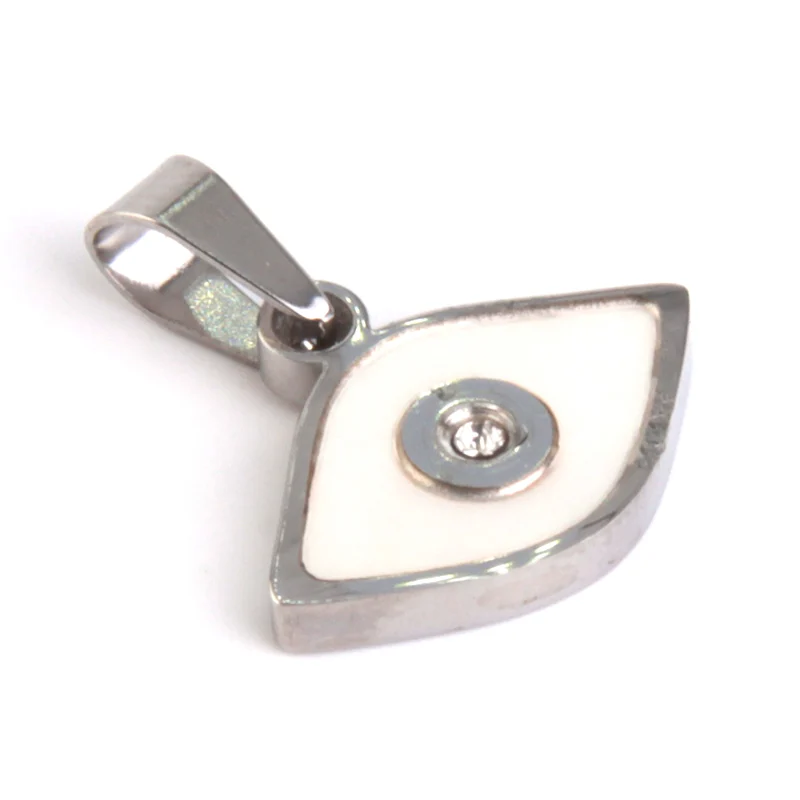 Dije Acero Plateado Ojo Protector Madre Perla Zirconia