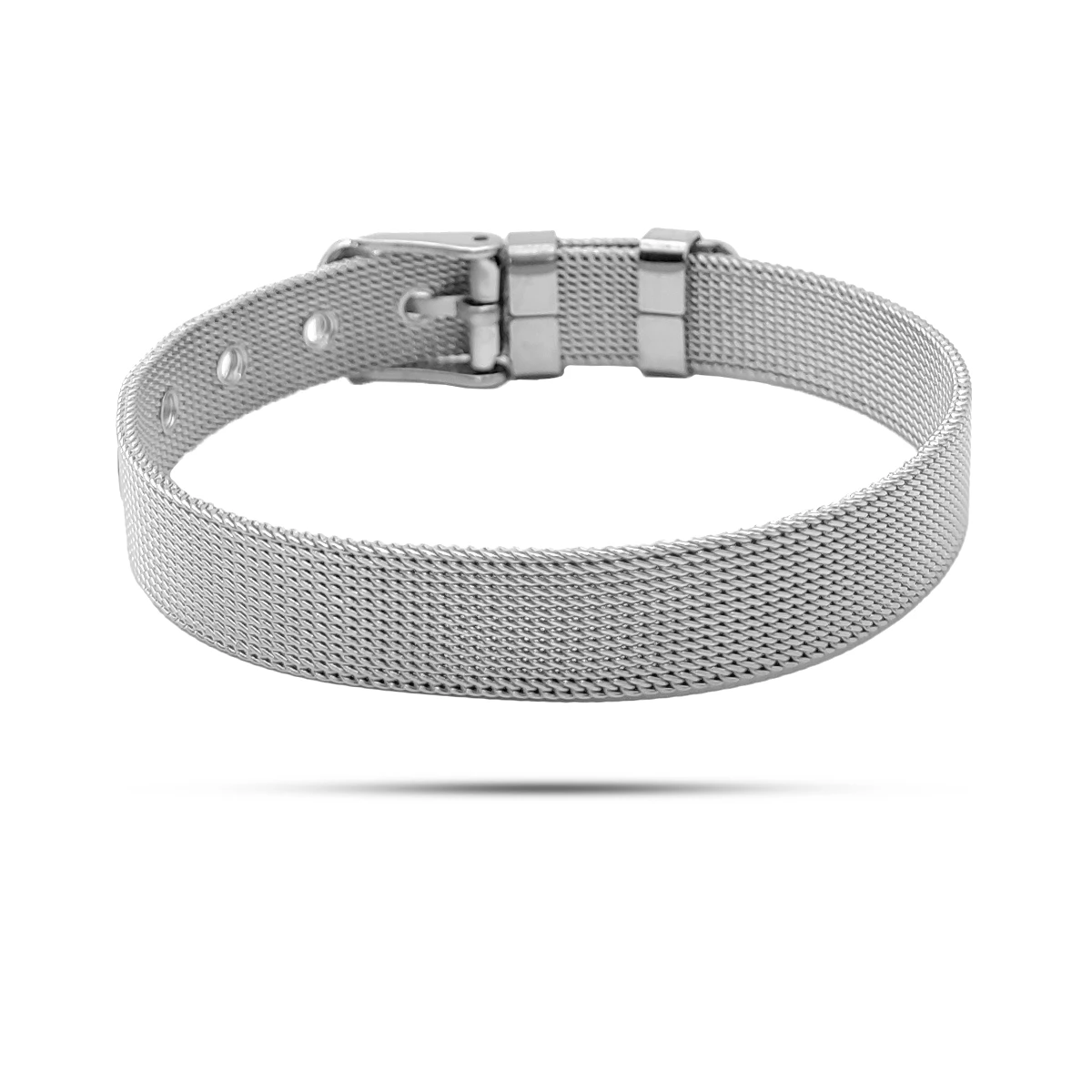 Pulsera Acero Tipo Cinturón Malla con Hebilla Ajustable