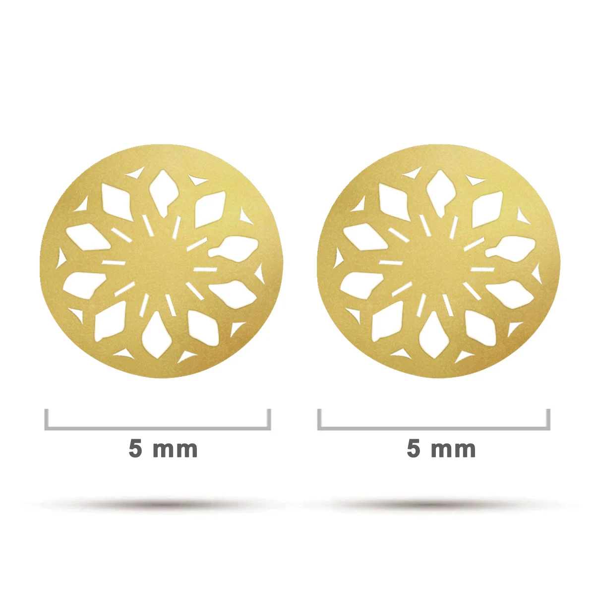 Arete Tipo Broquel Acero Dorado Mini Atrapasueños Chico