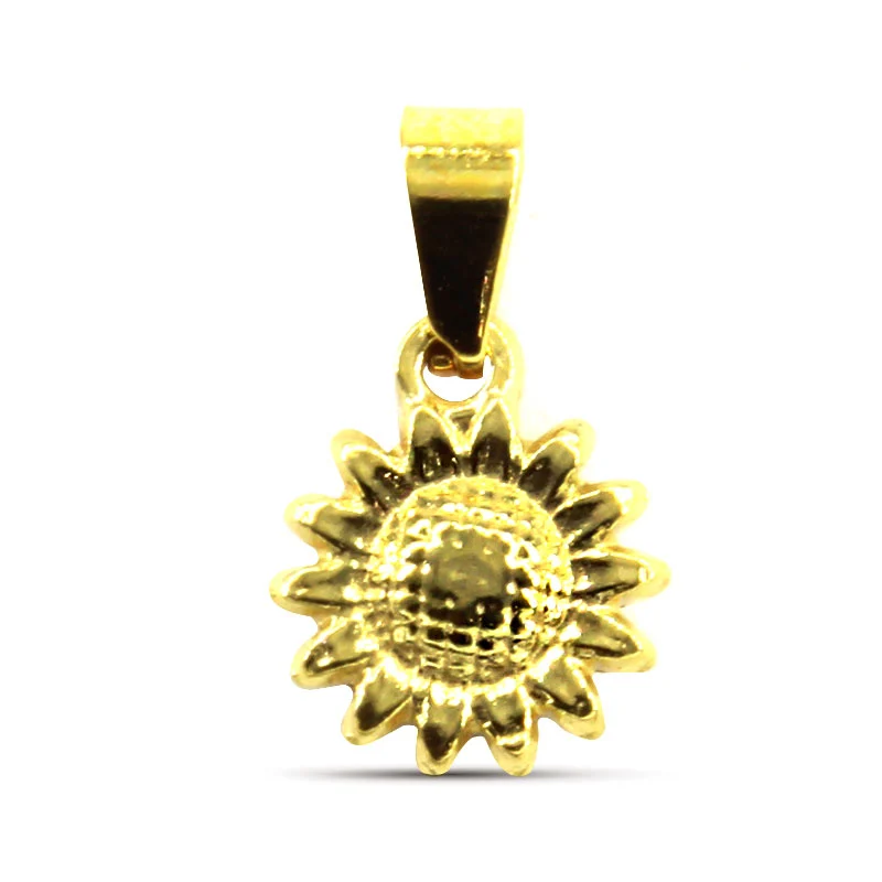 Dije Acero Dorado Girasol Heliotropismo Suerte 10mm