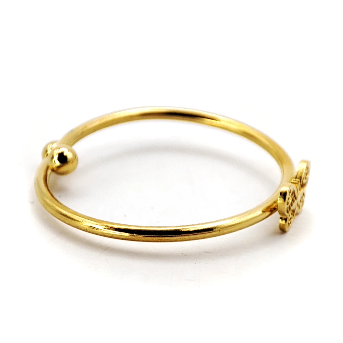 Anillo Acero Inox Dorado Delgado Mariposa Ajustable