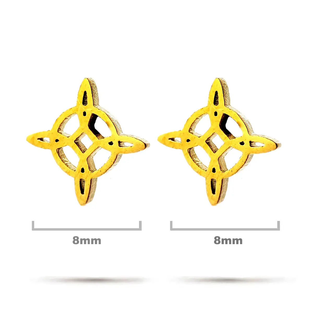 Set Aretes Acero Dorado Nudo de Bruja Serpiente Ear Cuff