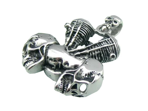 Dije de Acero Motor Chopper con Calaveras