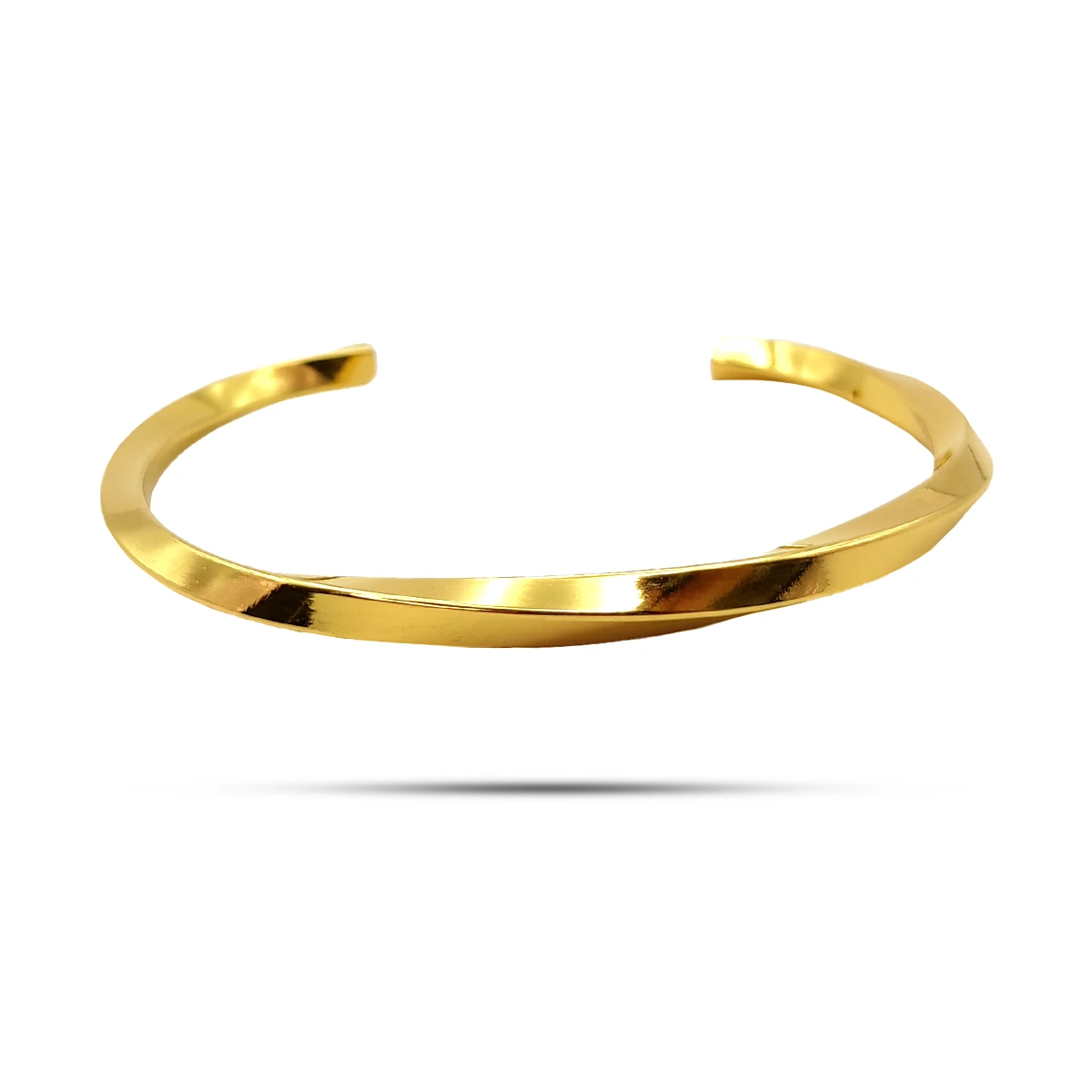 Pulsera Acero Brazalete Torcido Liso Pulido Elegante
