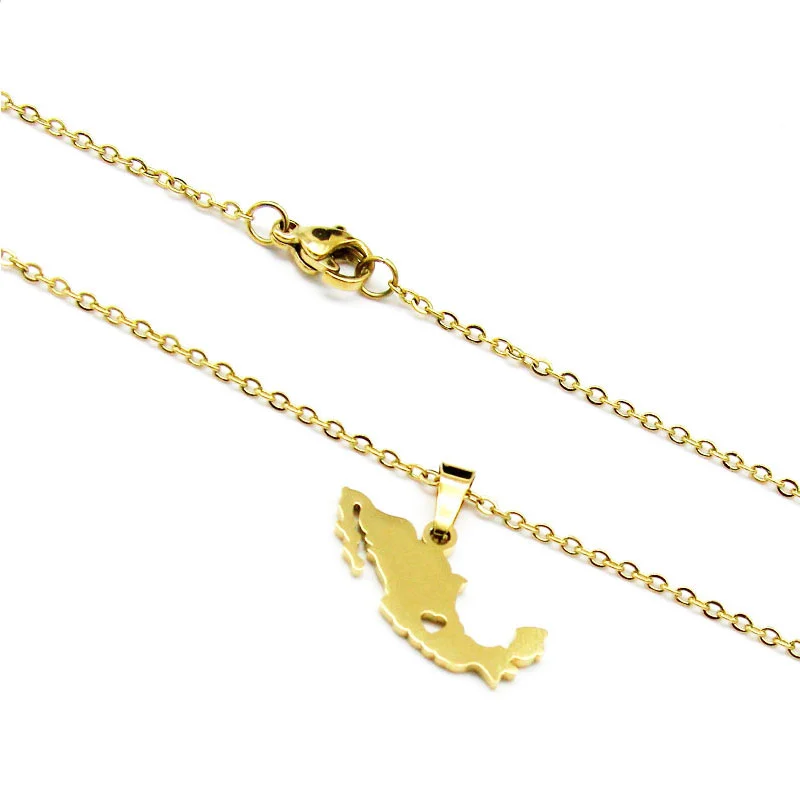 Set de Joyeria Acero Inoxidable Dorado Corazon Mexico