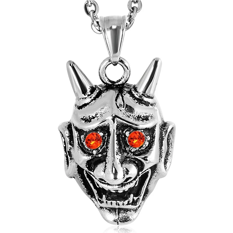 Dijes Acero Inox Biker Demonio Diablo Ojos Rojos Belcebú