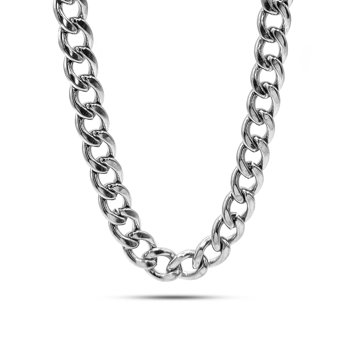 Cadena Acero Inox Plateado Cubana Casual 70 cm