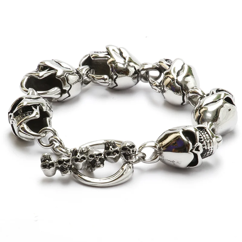Pulsera de Acero Inoxidable Calaveras Chopper