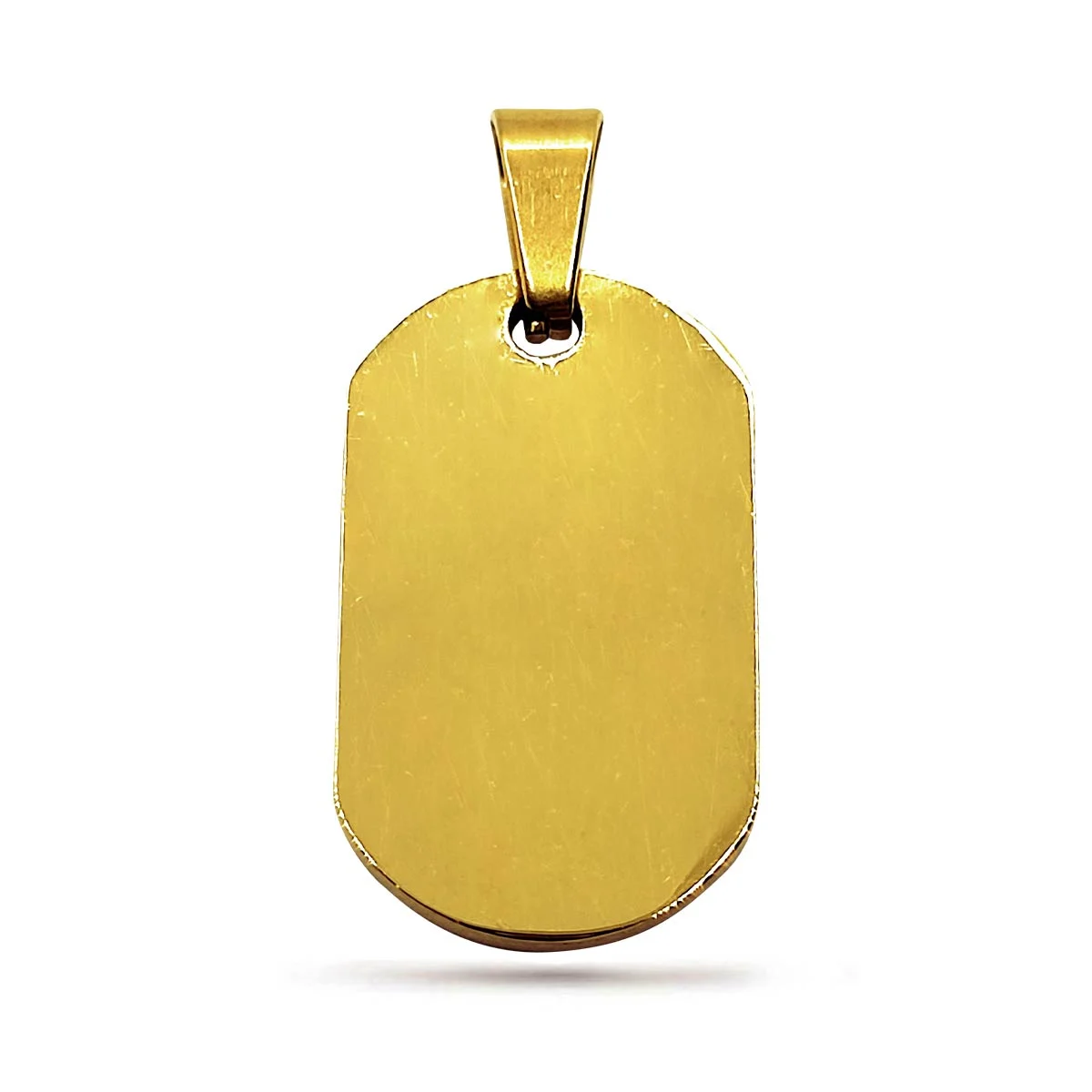Dije Acero Inoxidable Dorada Mini Placa Lisa Simple 23 mm