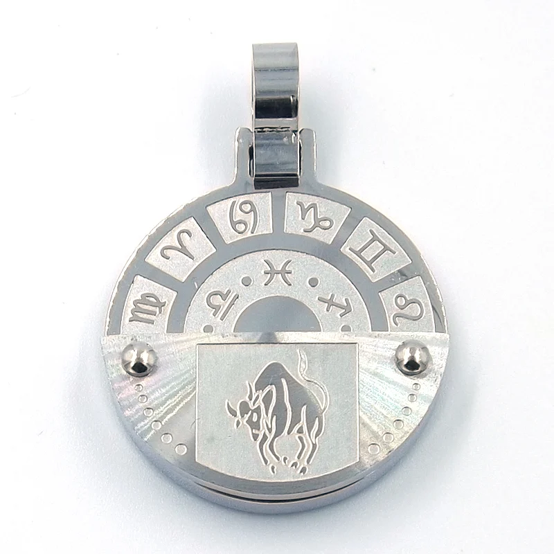 Dije de Acero Inoxidable Medalla Zodiaco Tauro