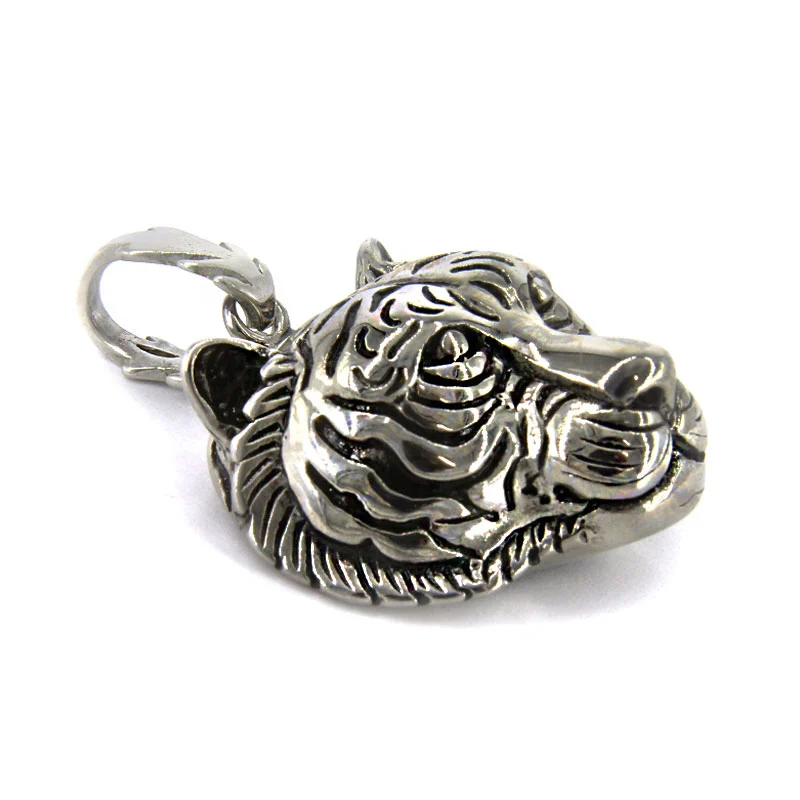 Dije Acero Inox Plateado Tigre Bengala Fuerza Protectora