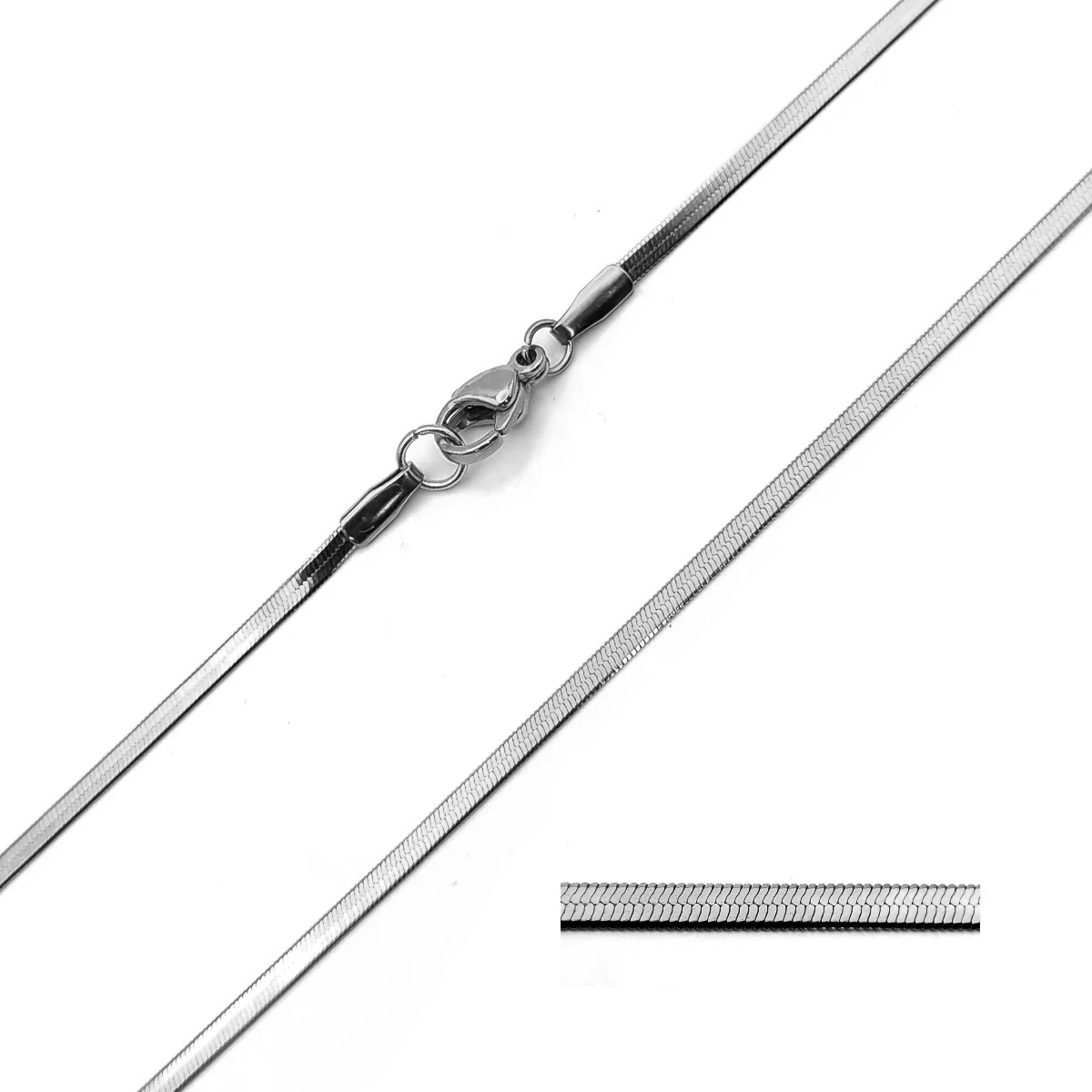Cadena Acero Inox Planchada Panza de Vibora Elegante