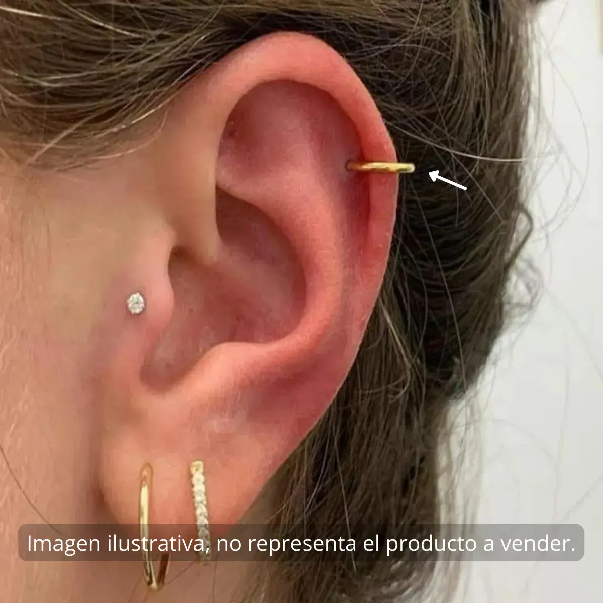 Piercing de Oreja Acero Argolla Aro Balin Clicker Liso