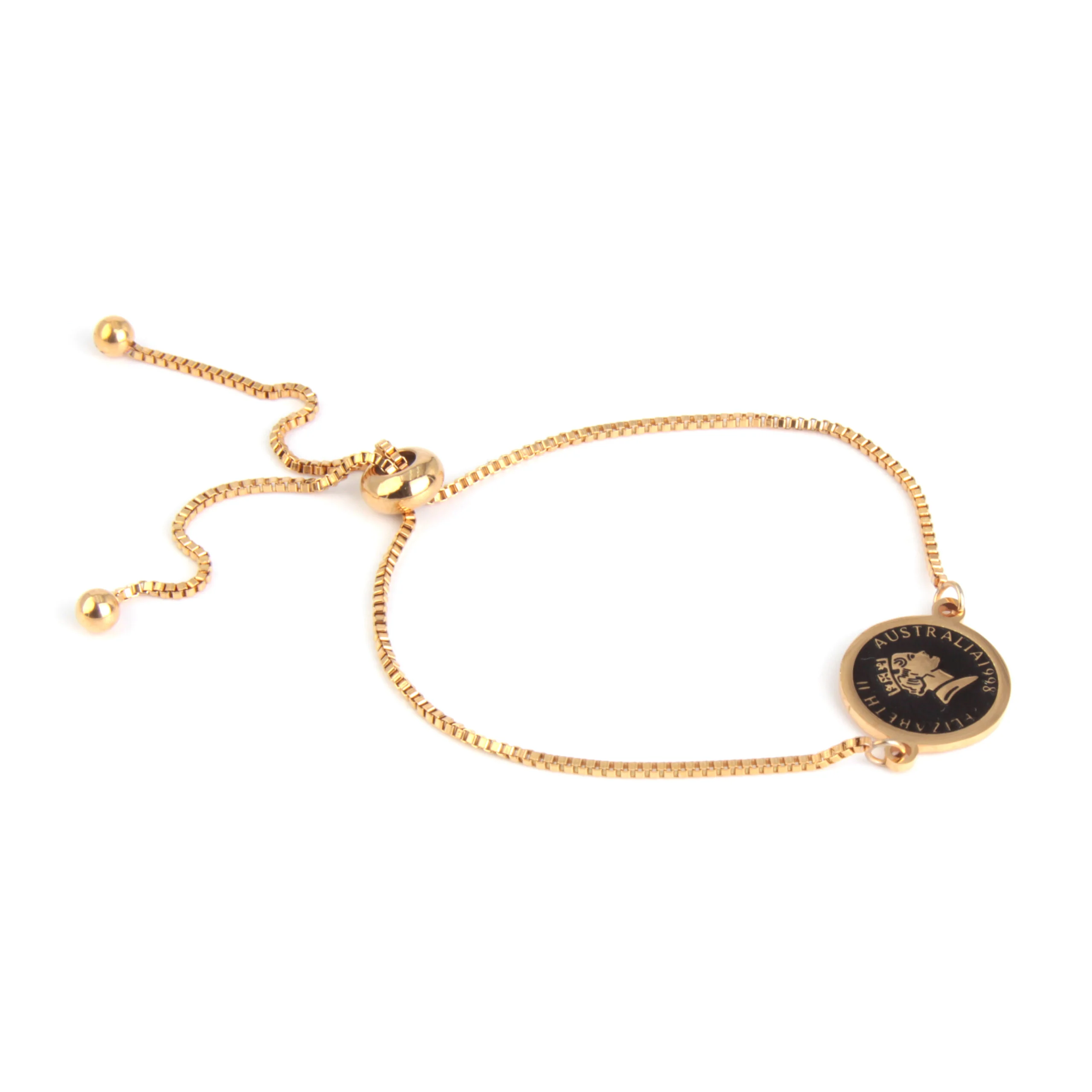 Pulsera Ajustable Acero Dorado Reyna Elizabeth II