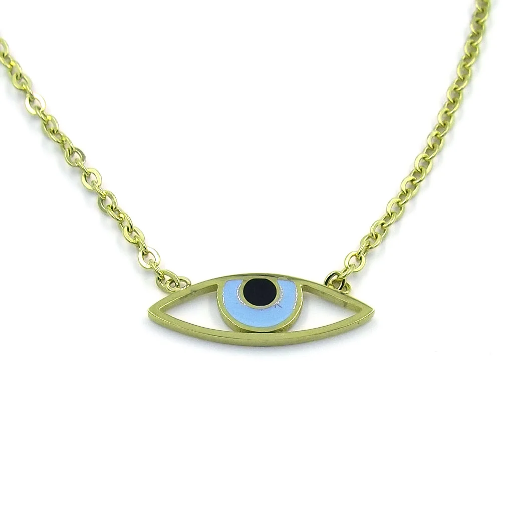 Collar Acero Inoxidable Dorado Ojo Egipcio
