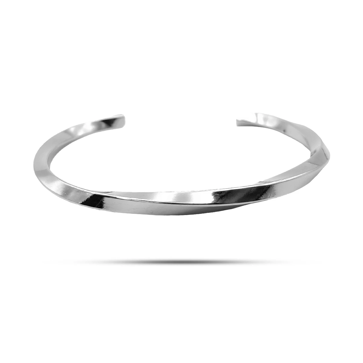 Pulsera Acero Brazalete Torcido Liso Pulido Elegante
