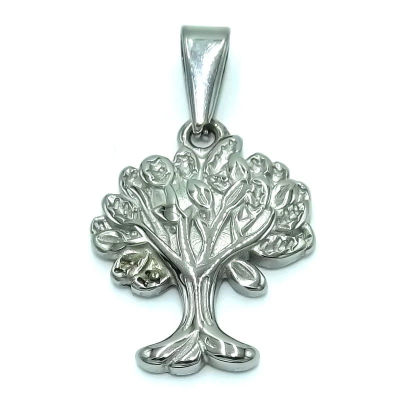 Dije de Acero Plateado Árbol de la Vida