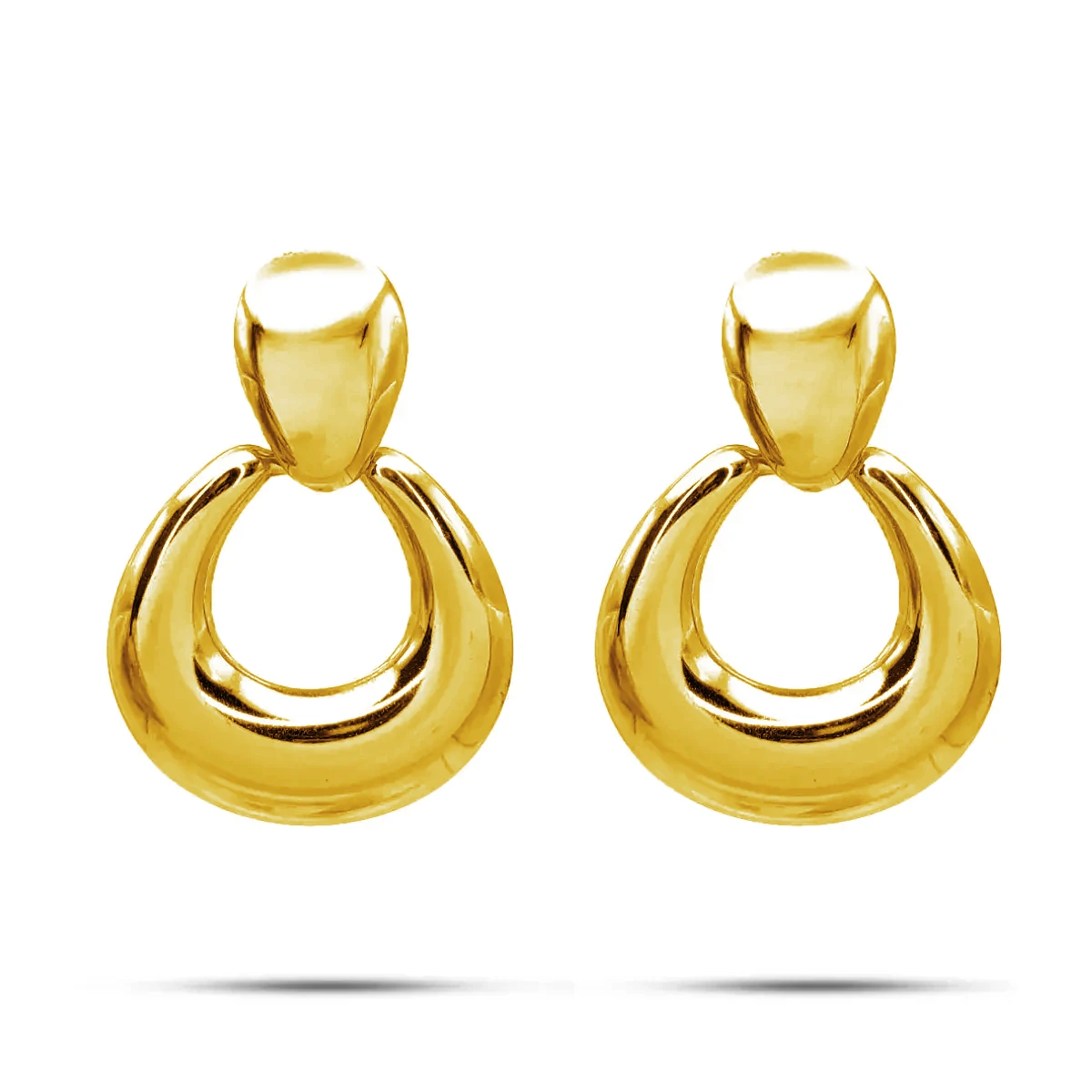 Aretes Acero Inox Circulo Hueco Colgante Elegante