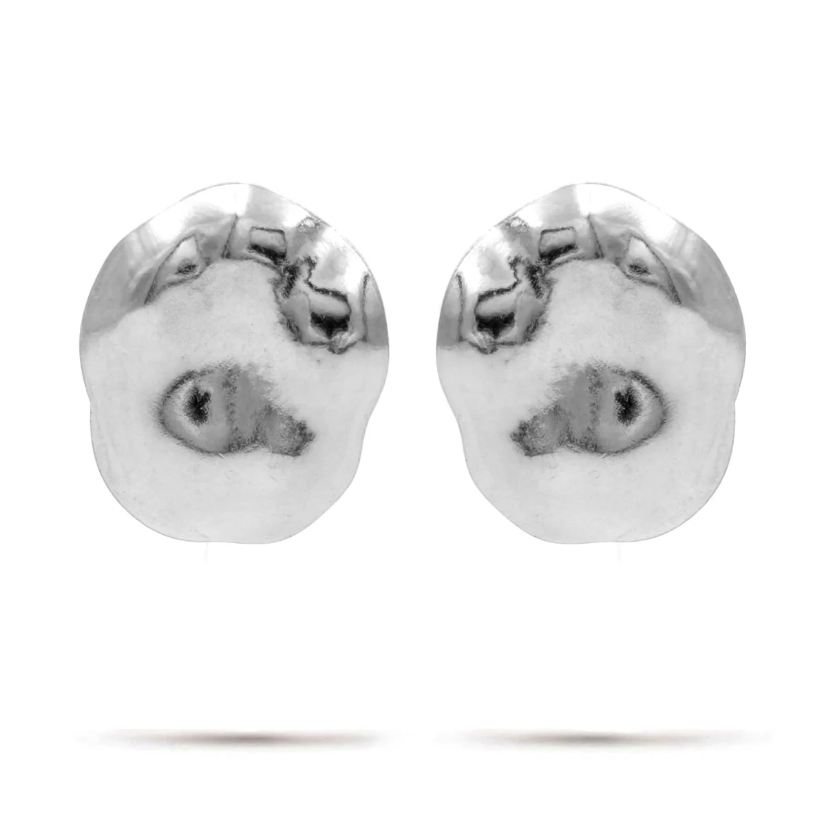 Aretes Acero Plateado Martillado Elegantes Para Dama