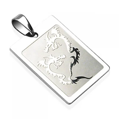 Dije de Acero Inoxidable Diseño Duelo de Dragones