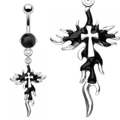Piercing en el ombligo Diseño Cruz Chopper 2