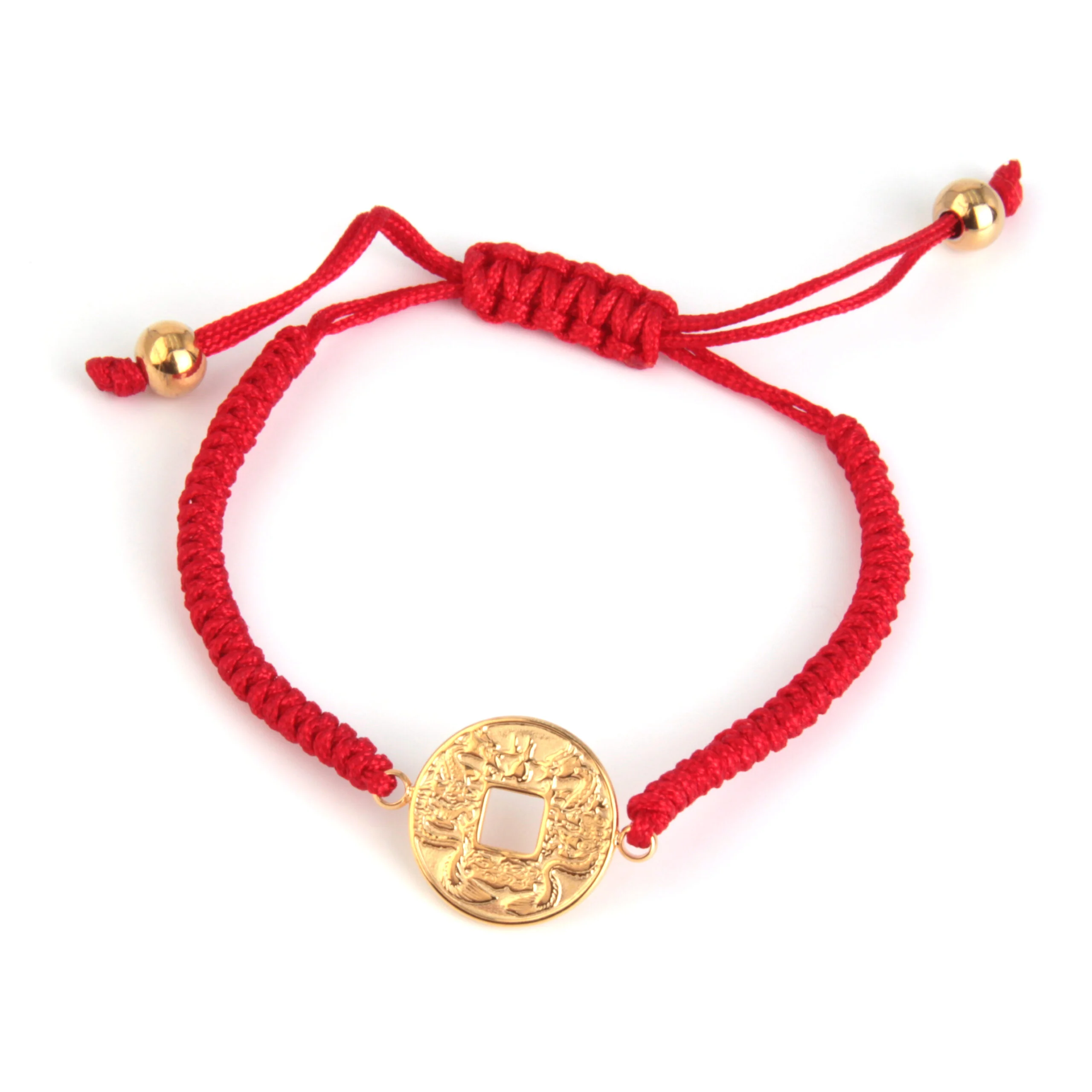 Pulsera Ajustable Hilo Rojo Moneda Cash Chino