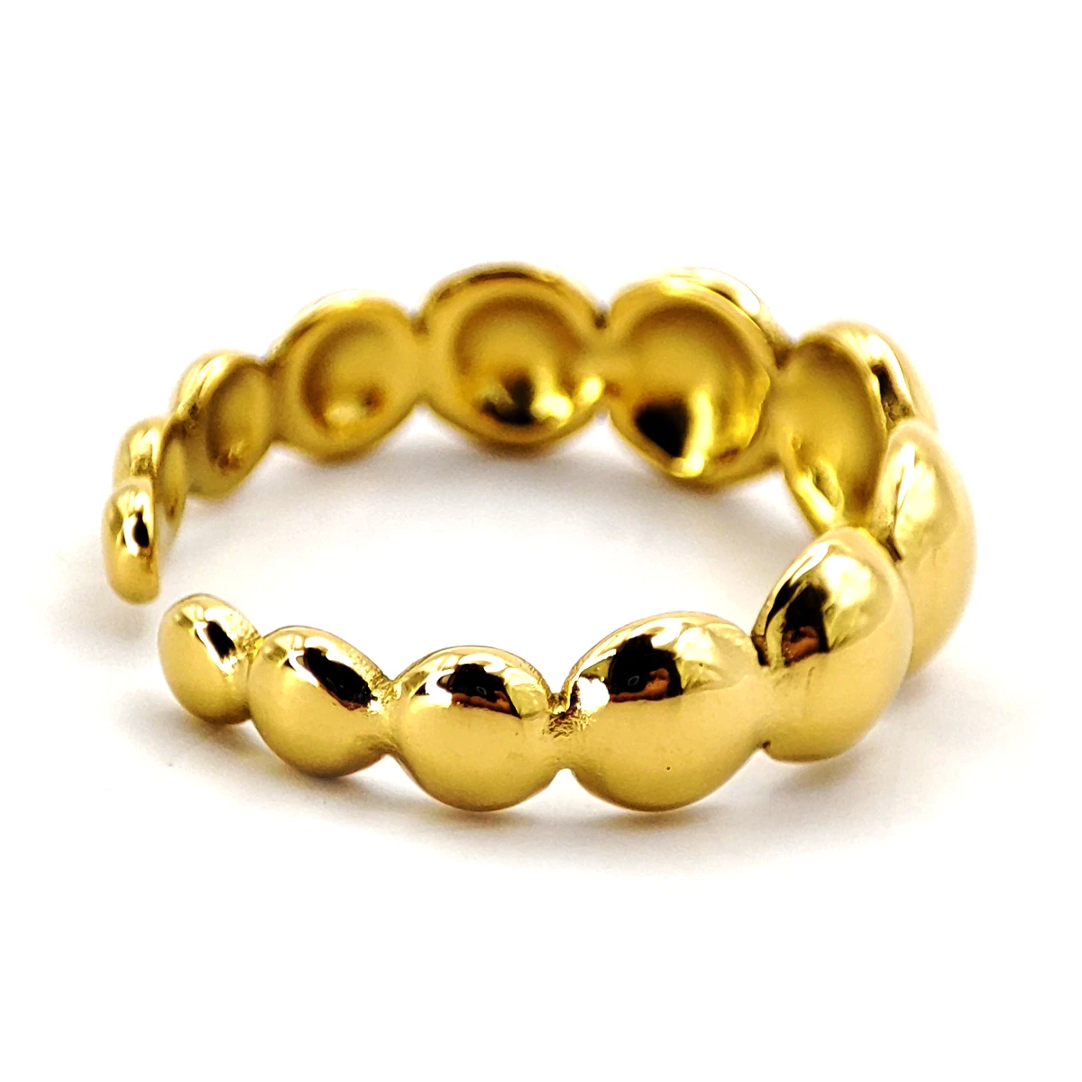 Anillo Acero Inox Círculos Unidos Liso Pulido Ajustable